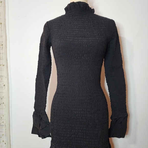 & Other Stories Smocked Ruffle Hem Midi Dress Size 4 - Picture 5 of 8